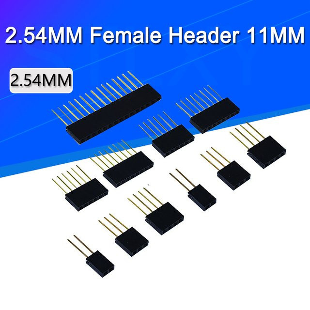 Stlxy Female Header mit langen Beinen 2,54 mm Pitch für Arduino Shield, Schwarz, 1x2 bis 1x15 Pin Auswahl - Bild 1
