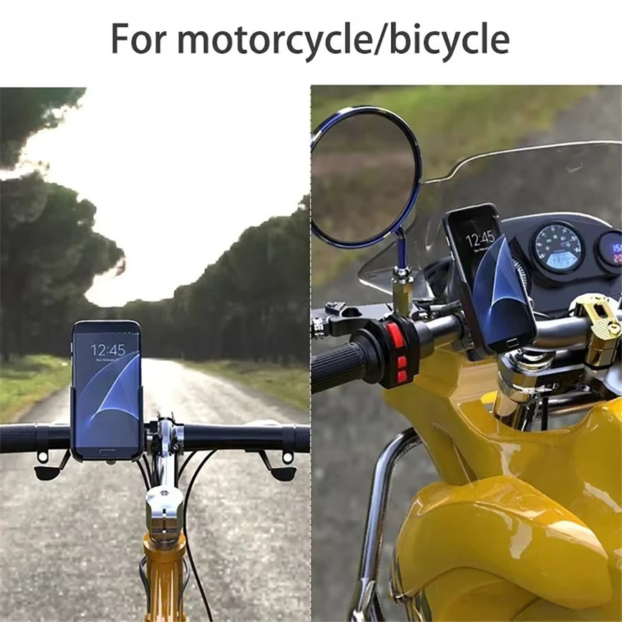 Verstellbarer Fahrrad Telefonhalter aus Aluminiumlegierung mit 360 Grad Rotation für GPS-Navigation, Schwarz - Bild 3