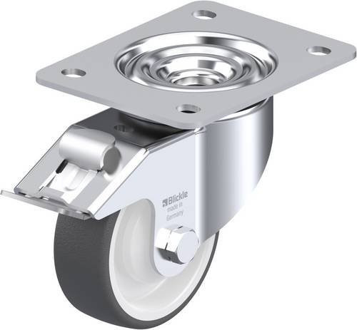 Blickle Lenkrolle LK-POTH 100KA-3-FI mit Feststeller in Silber und Grau, Rad-Durchmesser: 100 mm, Tragfähigkeit: 300 kg - Bild 1