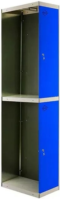 PROREGAL Spind AMEGO Anbaumodul mit 2 Abteilen, Schließfach Garderobe, Grau-Blau, H x B x T: 180 x 40 x 50 cm - Bild 1