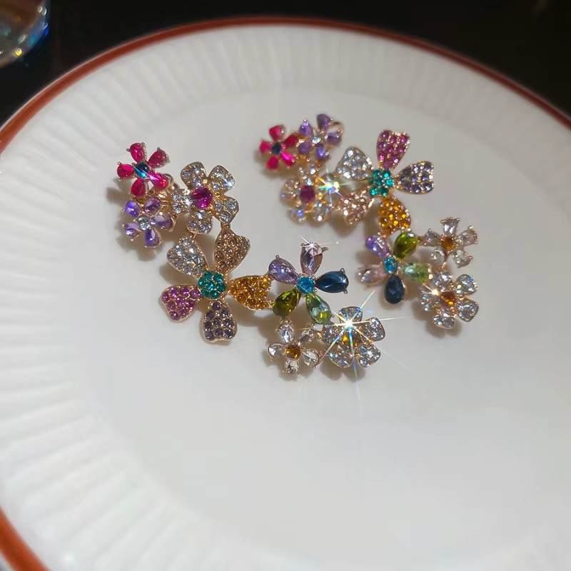 LENNIK Ohrringe, Blume, Bunt, Kristall, Damen - Bild 2