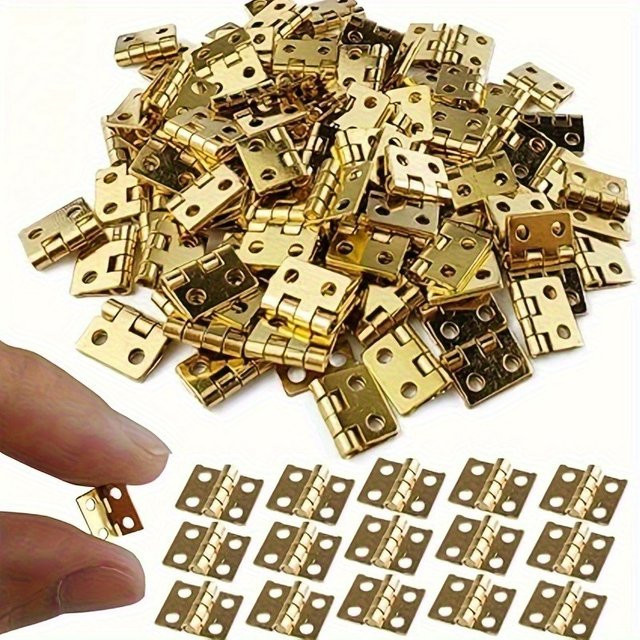 Mini-Scharniermodell aus Stahl in Gold für Schmuckkästchen und Verpackungsboxen - Bild 1