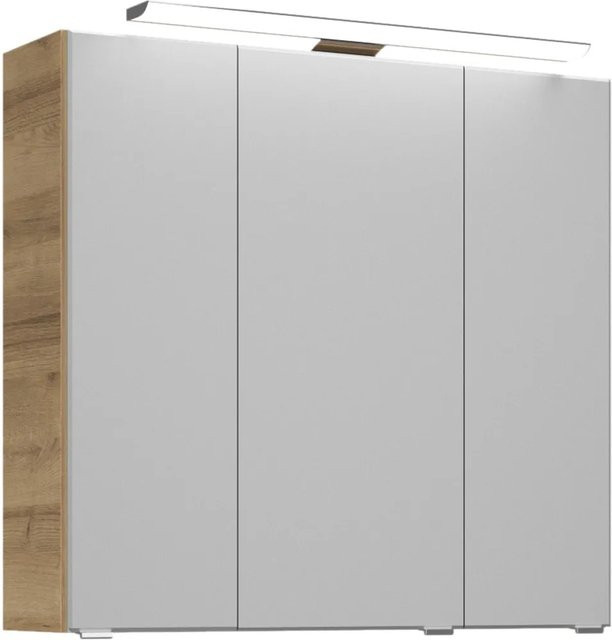 Pelipal Spiegelschrank Trentino Riviera Eiche quer Nachbildung, Farbe Braun, Breite: 75 cm - Bild 1