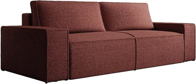 Vente-unique Schlafsofa Amelia in Bordeaux mit Stoffbezug und Armlehnen, Breite: 257 cm - Bild 1
