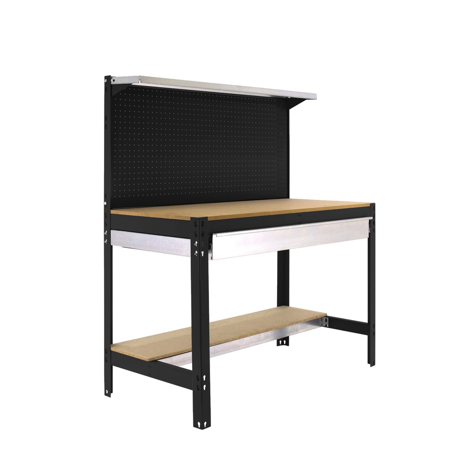 PROREGAL Werkbank Buffalo mit Werkzeugwand, Schubfach und Ablage, Anthrazit, H x B x T: 84 x 90 x 61 cm, Traglast 600 kg - Bild 2
