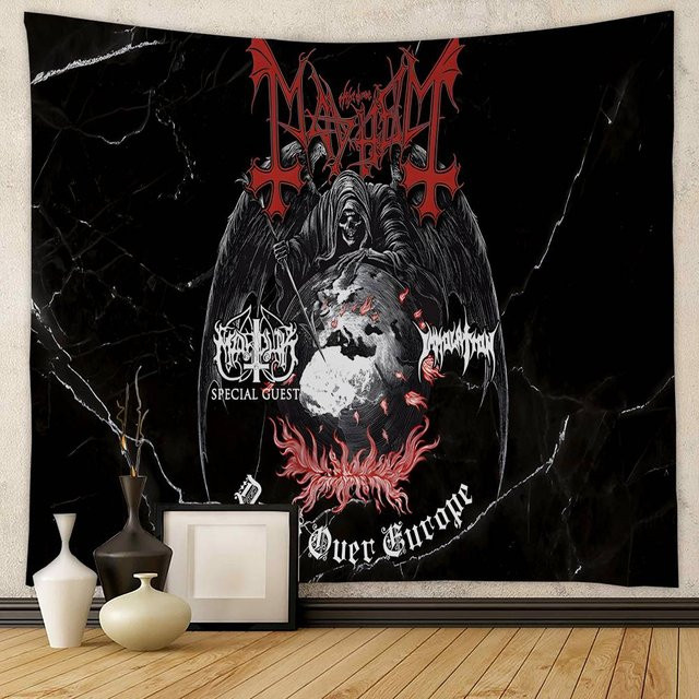 Potdemiel Wandbehang Mayhem Death Rock Band Design in Schwarz - Bild 1
