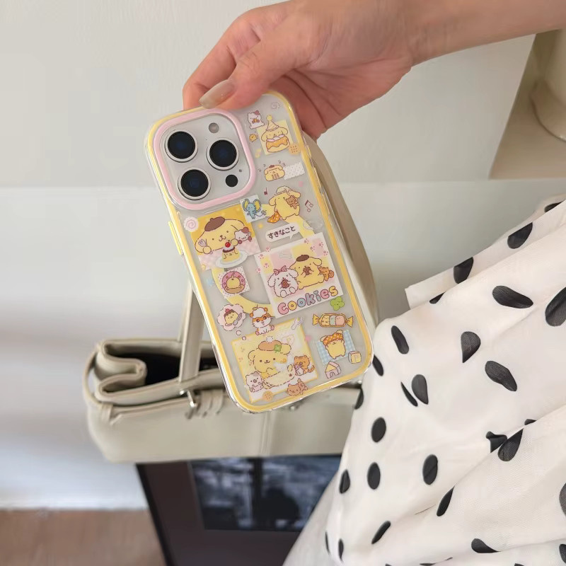 Sanrio Cartoon Pudding-Hund Handyhülle mit Magnethalterung für iPhone 17, 16 und 15 Pro Max - Bild 3
