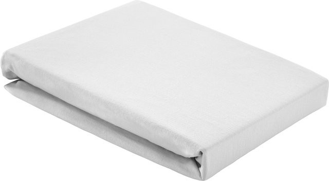 Premium Living Spannleintuch aus Jersey und Baumwolle mit Elasthan, Farbe: Weiß, B/T: 180 x 200 cm - Bild 1