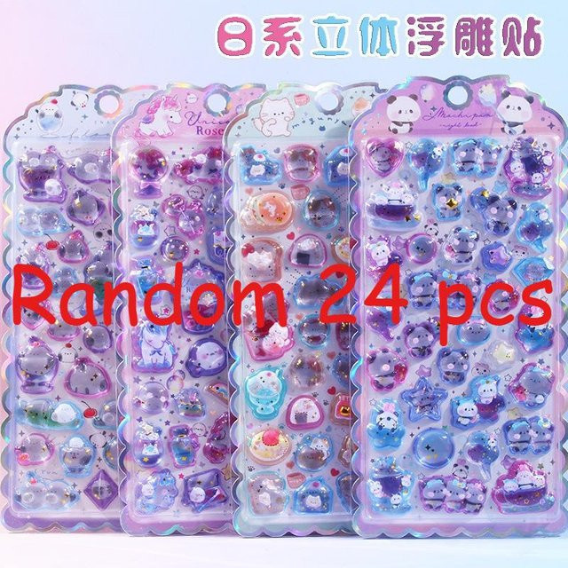 Discover Intime 3D-Präge-Kristall-Sticker, Einhorn und Panda, japanischer Stil - Bild 1