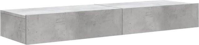 vidaXL TV-Schränke mit LED-Leuchten, 2er-Set, Betongrau, B/T/H: 60 x 35 x 15,5 cm - Bild 1