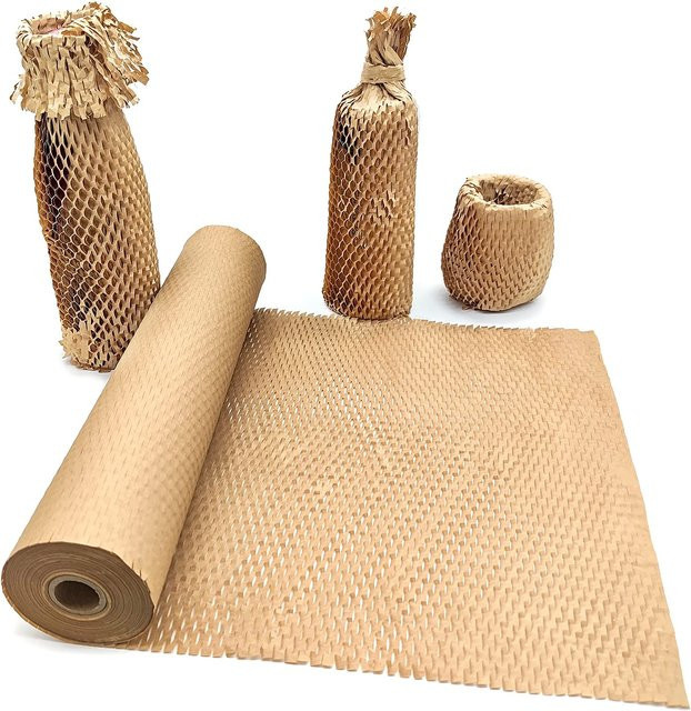 Braunes Wabenpackpapier aus recyceltem Kraftpapier für den sicheren Transport von Mobiltelefonen und Zubehör, 5m - Bild 1