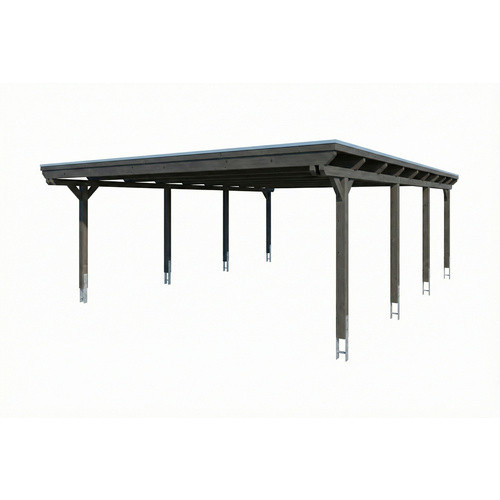 SKANHOLZ Carport Emsland aus Fichte mit Flachdach aus verzinktem Stahl in Schiefergrau, B: 609 cm, T: 846 cm, H: 248 cm - Bild 3