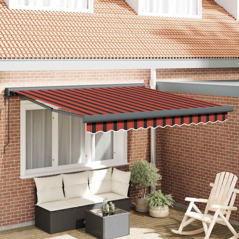 Vidaxl Markise einziehbar aus Stoff und Aluminium in Orange und Braun B/H: 3,5 x 2,5 m - Bild 1
