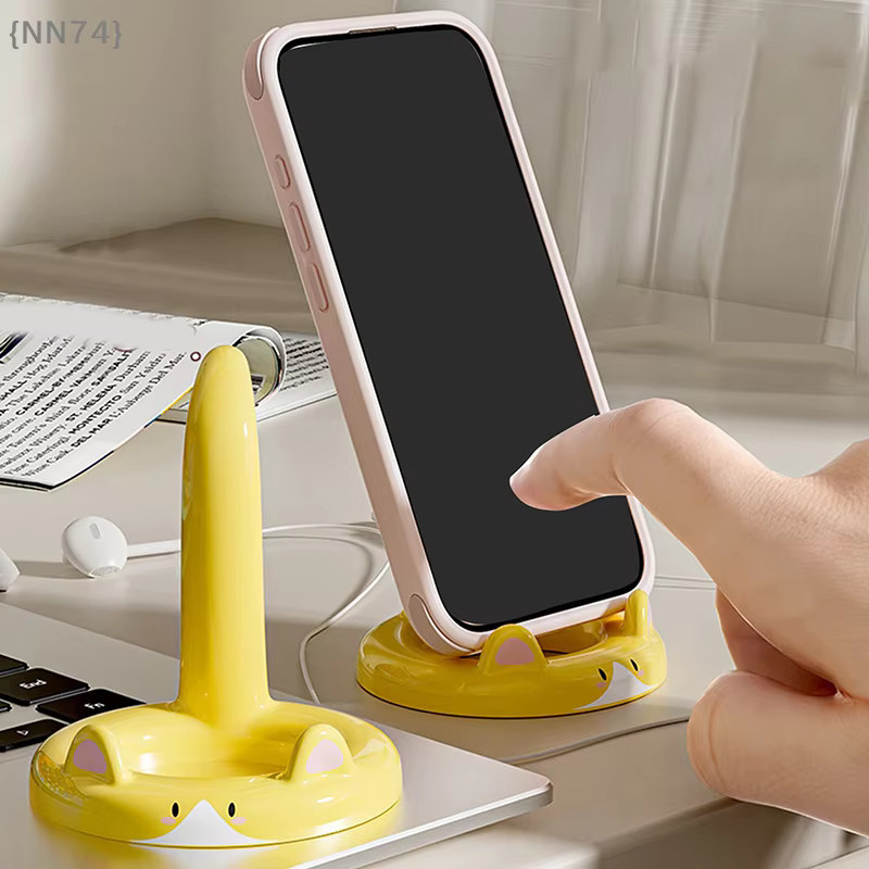 JETTING Telefonständer mit Cartoon-Katzen-Design in Weiß als dekorativer Schreibtischhalter und Organizer für Zuhause und Büro - Bild 2