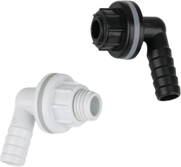 UP-CLOUD 90 Grad Ellenbogen Adapter aus Kunststoff mit 3/8 Zoll Gewinde auf 14 mm Anschluss in Schwarz für Aquarium Entwässerung und Gartenbewässerung - Bild 1