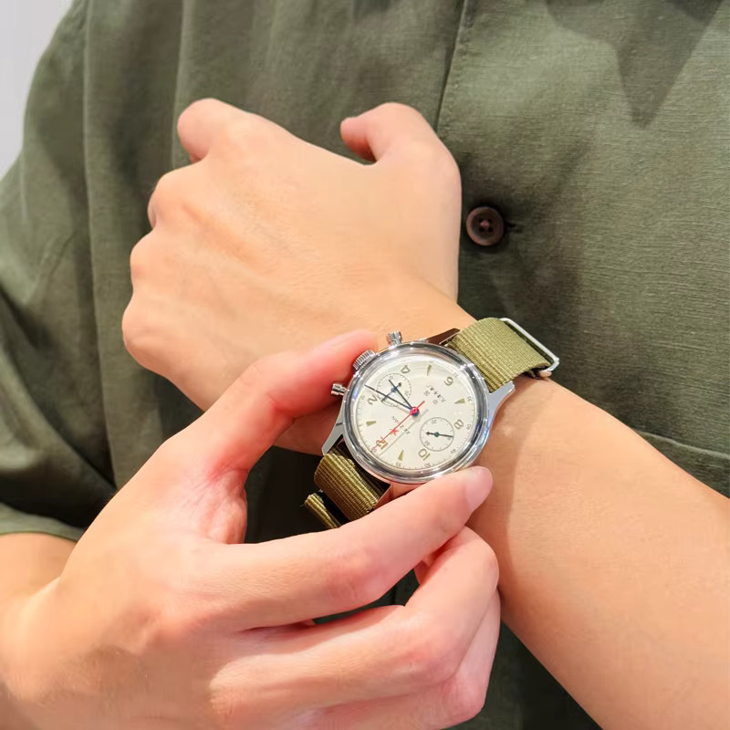Seagull Chronograph, Handaufzug, Edelstahl, Silber, Herren - Bild 5