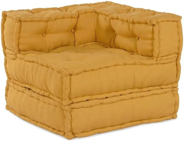 vidaXL Modulares Sofaelement in Gelb mit Stoffbezug aus Baumwolle, B/T/H: 70 x 70 x 54 cm - Bild 1