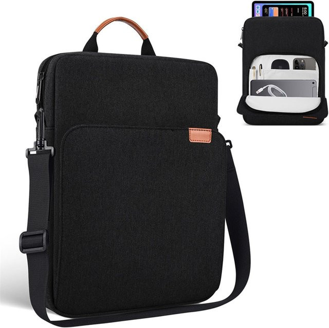 NMEGOU Schultertasche mit stoßfestem Griff als Tablet-Hülle für iPad Pro 13, 12,9, iPad Air 11, 10,9 und iPad 10. Generation in Schwarz - Bild 1