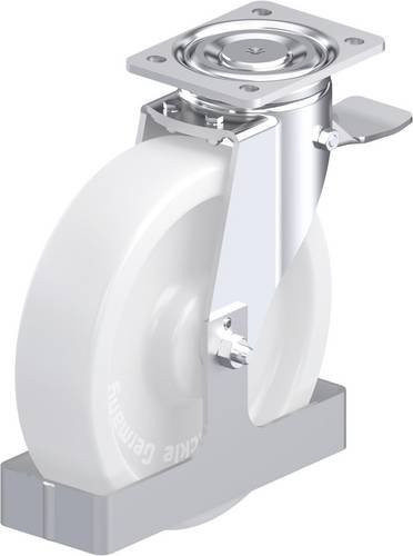 Blickle Stahlblech-Lenkrolle LH-SPO 250G-ST-FS in Weiß mit Rad-Durchmesser 250 mm und einer Tragfähigkeit von 900 kg - Bild 1