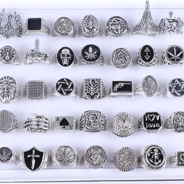 Ringe Punk Vintage, Silber, Unisex - Bild 1