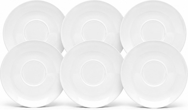 van Well Untertasse New York aus Porzellan, weiß, rund, 6er Pack, Durchmesser: 13,5 cm, Höhe: 1,7 cm - Bild 1