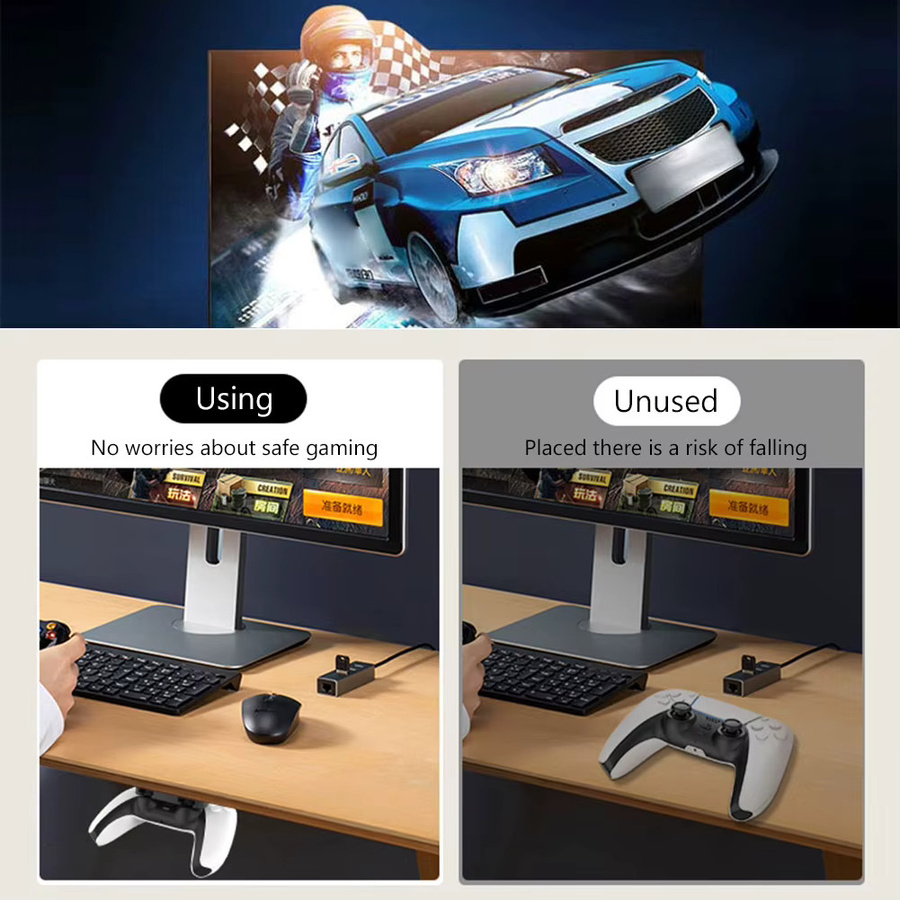 APWIKOGER Tragbarer Gamecontroller Halter für PlayStation PS5 und PS4, schwarzes Regal für Gamepad Zubehör - Bild 3