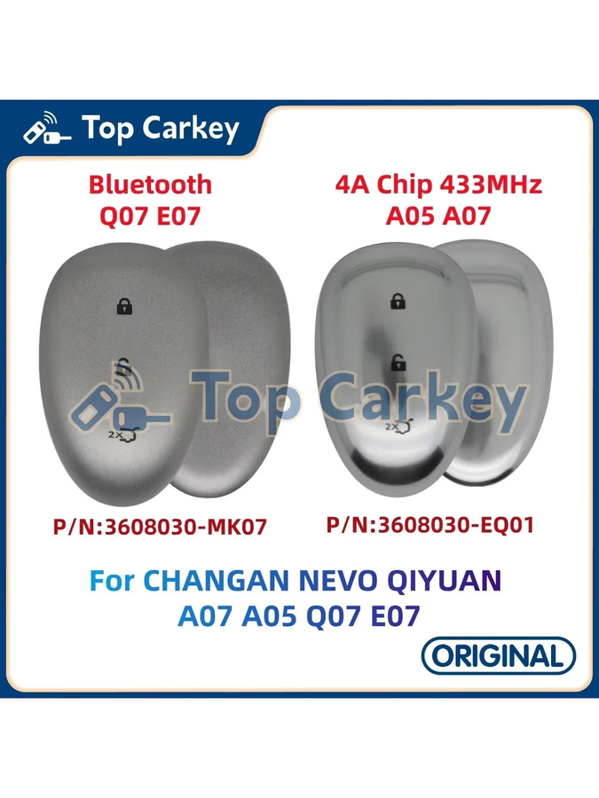 TopCarkey Smart Key PT301 EQ01 MK06 mit 4A Chip und 433MHz für CHANGAN QIYUAN NEVO A06 A07 A05 Q07 E07 Q05 - Bild 3