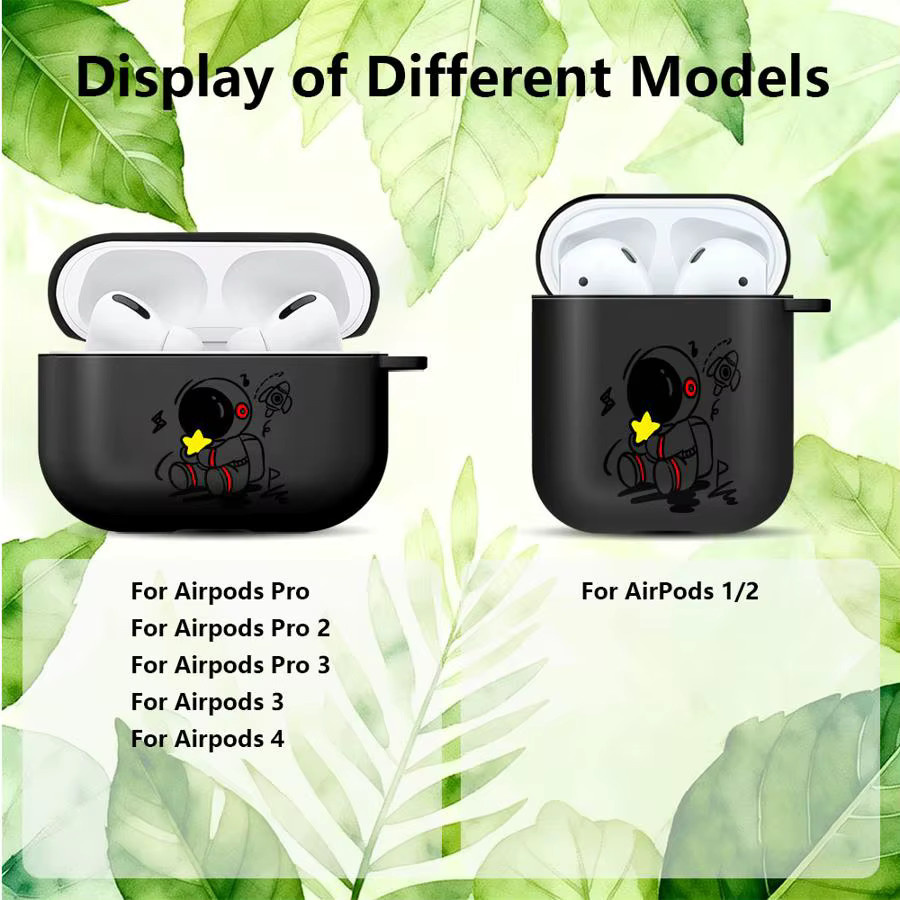 Astronauten Schutzhülle für Apple AirPods Pro in Schwarz - Bild 3