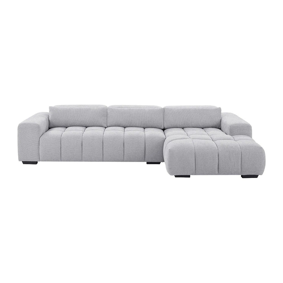 Vente-unique Ecksofa Loponza in Grau, Stoff, ohne Schlaffunktion - Bild 2