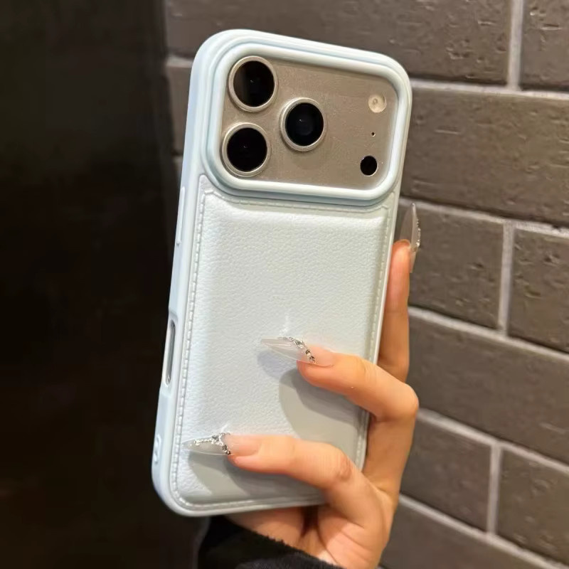 Stoßfeste iPhone Schutzhülle in Leder-Optik für Apple iPhone 17 bis 11 Pro Max Plus in Blau - Bild 2