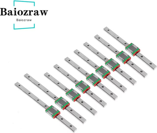 Baiozraw Annex K3 3D-Drucker Linearschiene MGN9C Set mit 9 Teilen in Schwarz und Silber - Bild 1