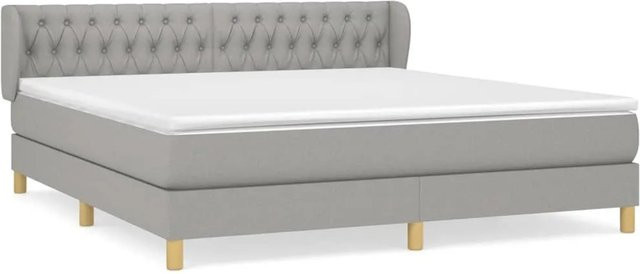 vidaXL Boxspringbett mit Matratze Hybrid-Design in Hellgrau, B/T/H: 180 x 200 x 183 cm - Bild 1
