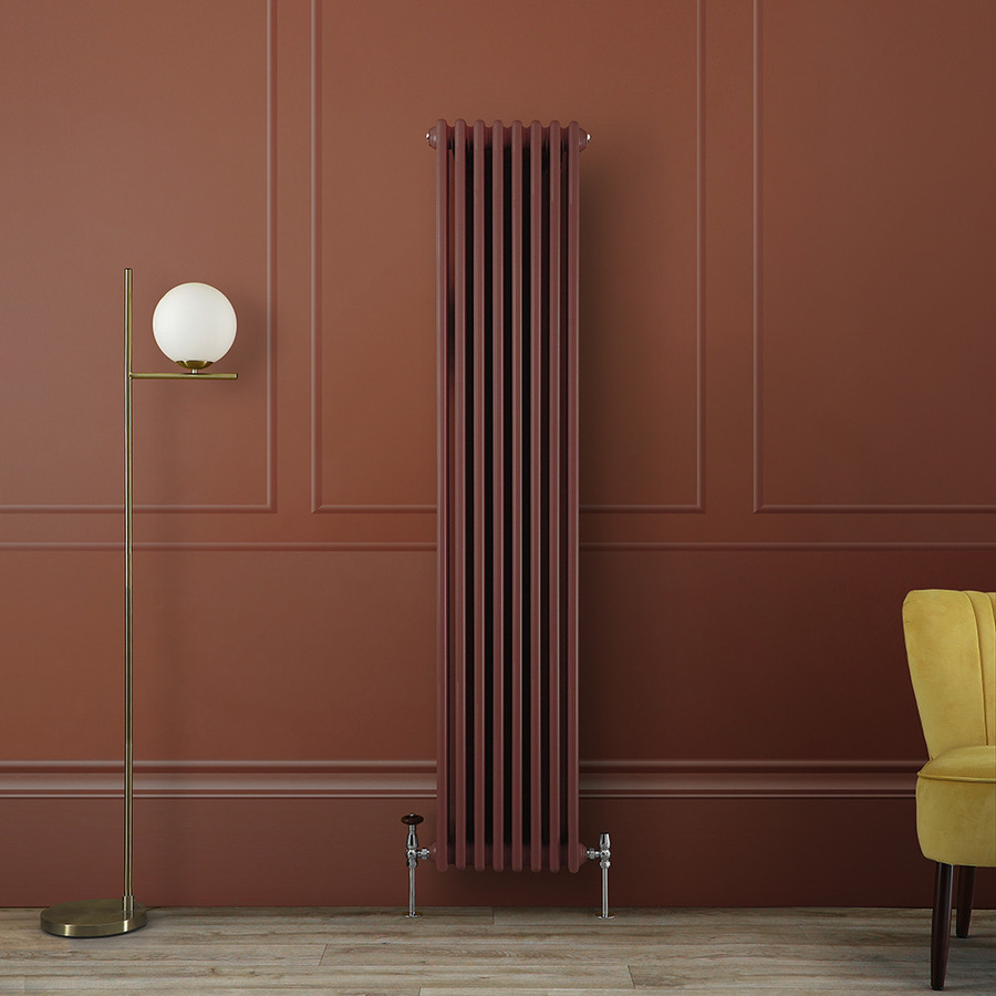 Regent Gliederheizkörper 2-säulig vertikal, Farbe Rot, Höhe: 180 cm, Breite: 38 cm - Bild 1