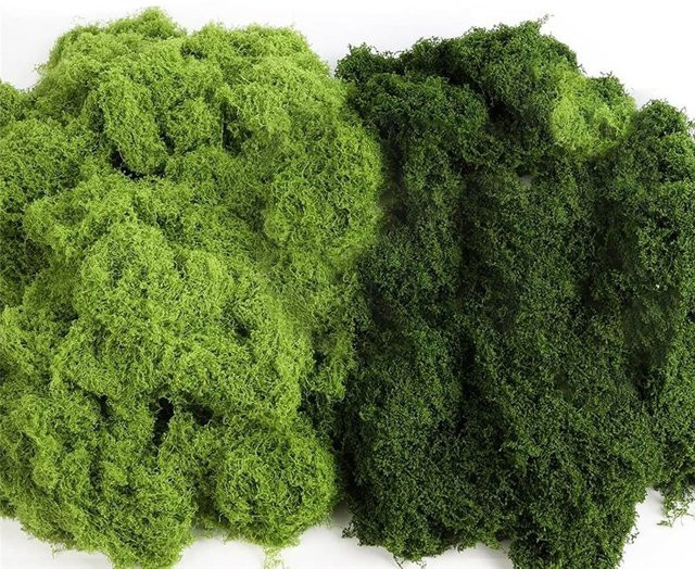 ABUH Kunstmoos für Bastelarbeiten und Dekoration, 400 g, Hellgrün und Dunkelgrün - Bild 1