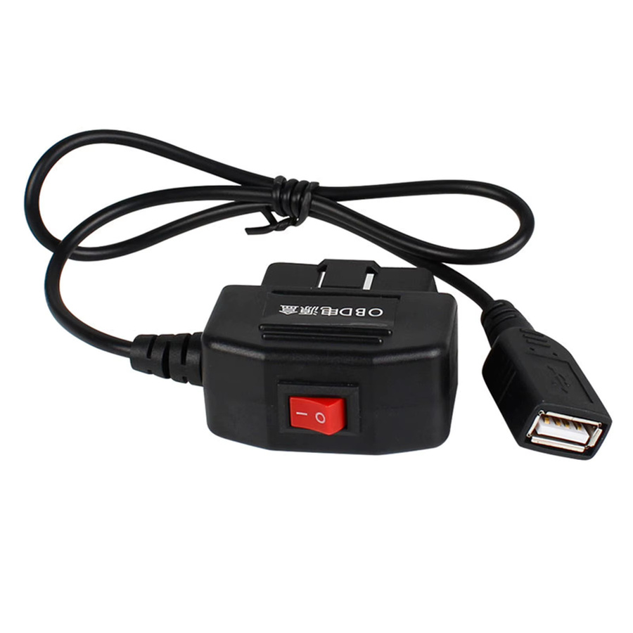 OBD Hardwire Set USB-C Kabel mit USB-Buchse für 24-Stunden-Parkmodus, 20 cm, Schwarz - Bild 2