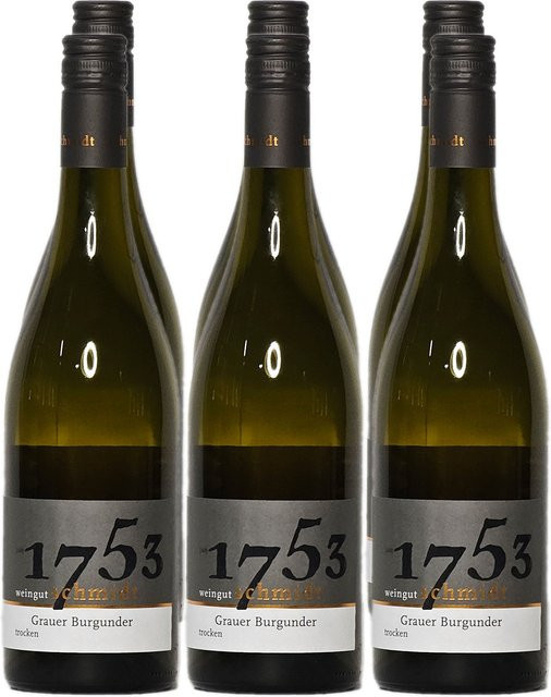 Weingut Schmidt Grauer Burgunder trocken 2022 Weißwein 6 x 0,75 l - Bild 1