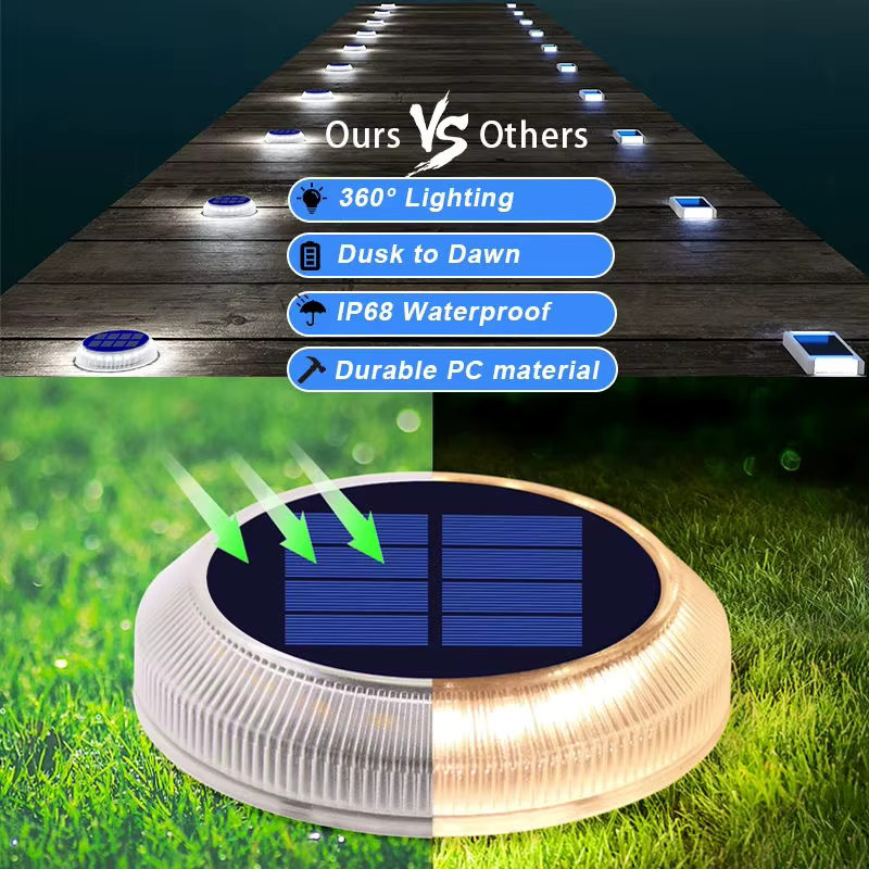 Yilaie Solar-LED-Außenleuchten mit IP68 Wasserdichtigkeit für Garten, Terrasse und Treppen - Bild 3