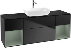 V&B Waschtischunterschrank Finion in Blau lackiert, Breite: 160 cm, Tiefe: 50,1 cm, Höhe: 50,1 cm - Bild 1