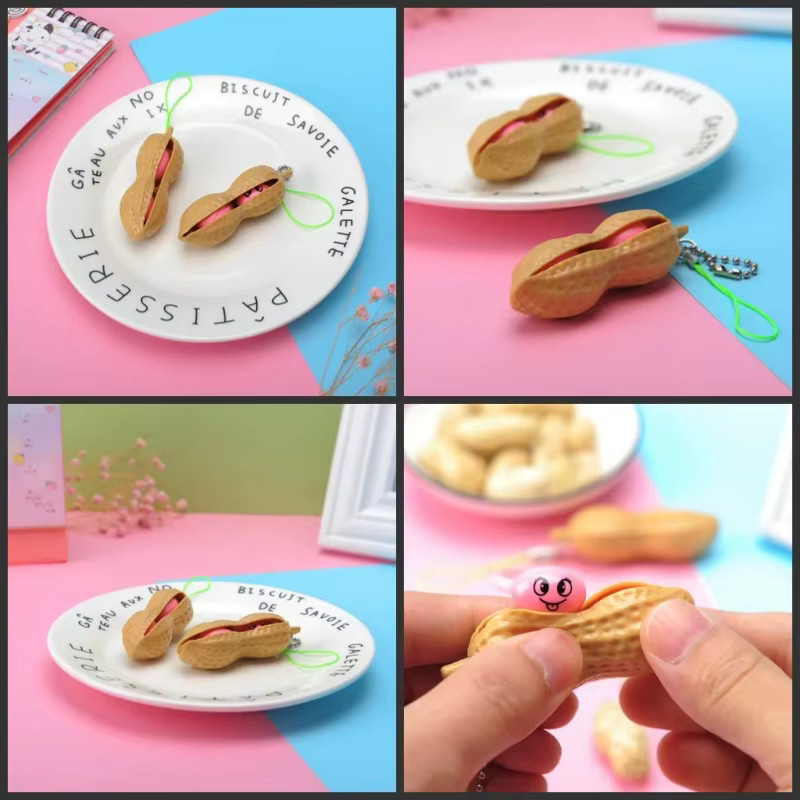 2er-Set Meade Kreative Erdnuss Squeeze Toy Stressrelief Spielzeug als Schlüsselanhänger und Rucksackanhänger für Erwachsene und Kinder - Bild 3