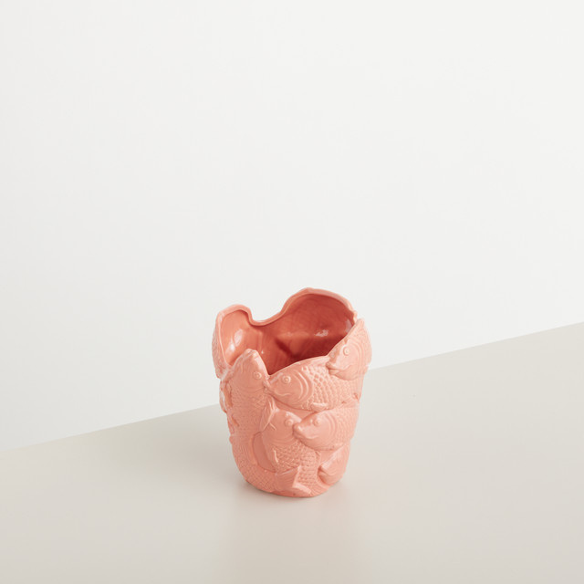 Keramik Übertopf Fisch von BLUME2000 in Rosa, Tischtopf mit maritimem Design, Höhe: 22,0 cm - Bild 1