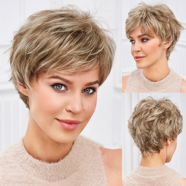 HAIRCUBE Pixie-Perücke, hellblond, kurz, mit Pony, Damen - Bild 1