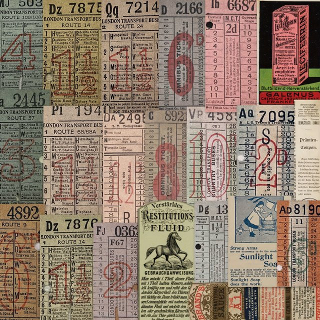 50 Stück Retro Vintage Ticket Aufkleber in Multicolour für Laptop, Telefon und Scrapbooking - Bild 1