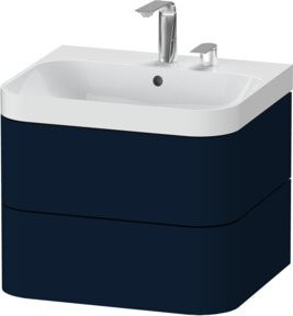 Duravit Möbelwaschtisch Happy D.2 Plus in Blau s-matt mit 2 Schubladen, Wandhängend, B: 57,5 cm, T: 49 cm, H: 48 cm - Bild 1