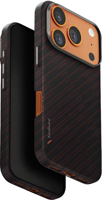 UNIQ Keva MagClick MagSafe Schutzhülle für Apple iPhone 17 Pro in Schwarz Rot - Bild 1