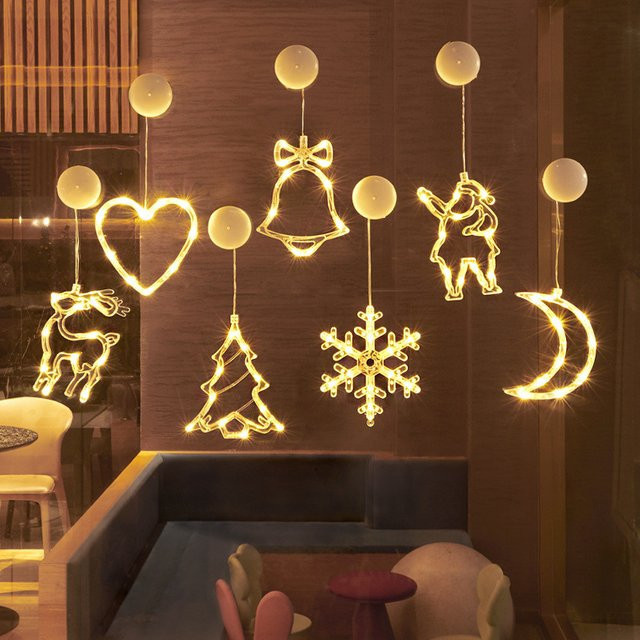 LED Weihnachtsdekoration für Fenster und Schlafzimmer mit warmweißem Licht und Batteriebetrieb - Bild 1