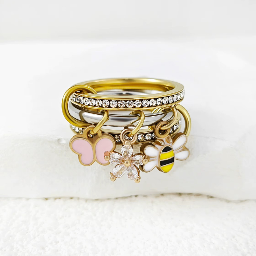 Spinelli-Ringe Edelstahl, Gold, mit Zirkonia, Damen - Bild 3