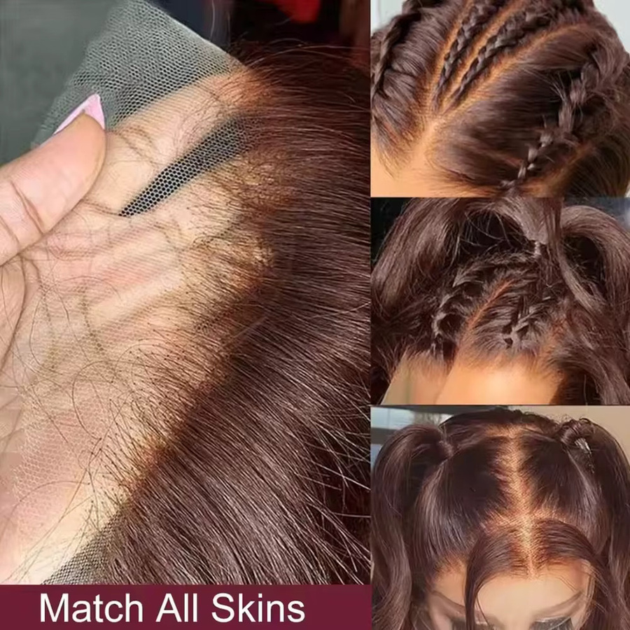 Fuduete Echthaarperücke, Remy Brazilian Straight, Schokoladenbraun, glatt - Bild 2