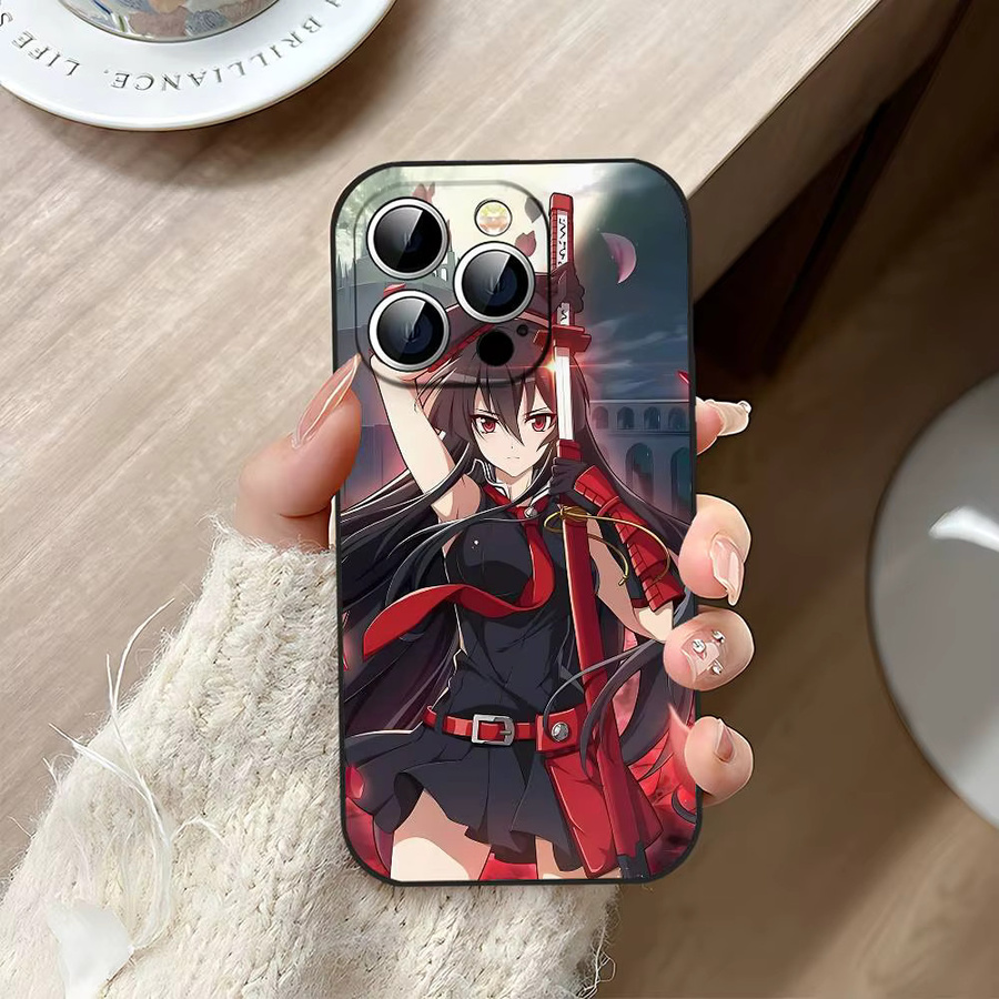 Akame Ga Kill Funda Handyhülle Schwarz für iPhone 17 16 15 14 13 11 Pro Max Plus X XR XS Max 13 Mini - Bild 3