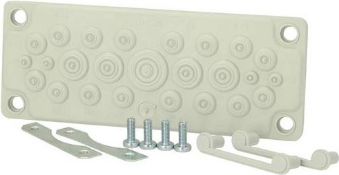 Fibox FMF 25 Kabeldurchführungsplatte aus Polycarbonat in Lichtgrau (RAL 7035) - Bild 1