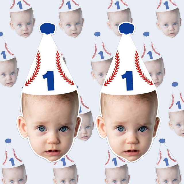 Personalisierte Foto-Geburtstagsaufkleber von WEIGAO mit Baseball-Motiv in Multicolor - Bild 1